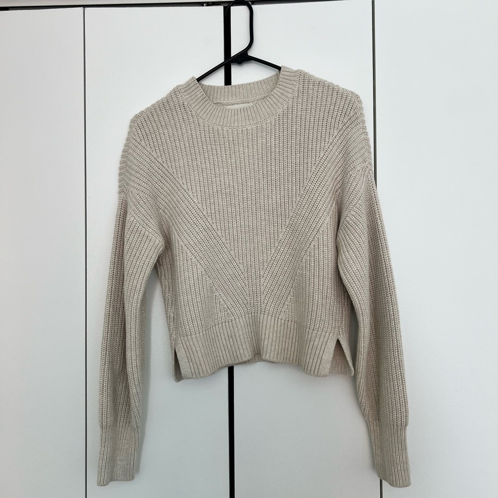 Abercrombie Wedge Crew Sweater, Cream XS